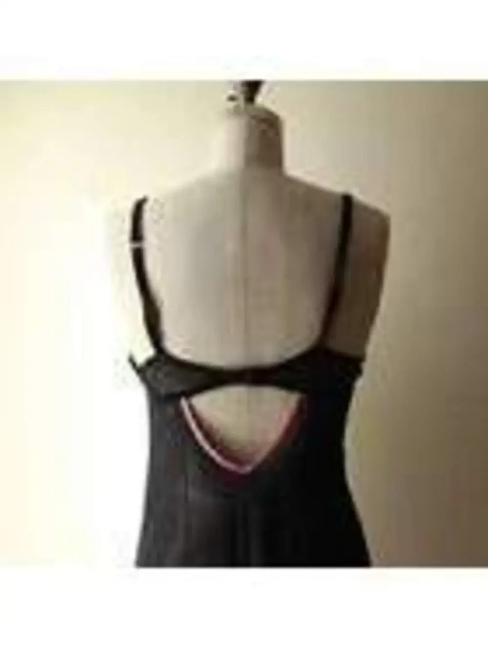 Native Intimates Black Sheer Babydoll Lingerie with Pink Ribbon and Lace Trim L